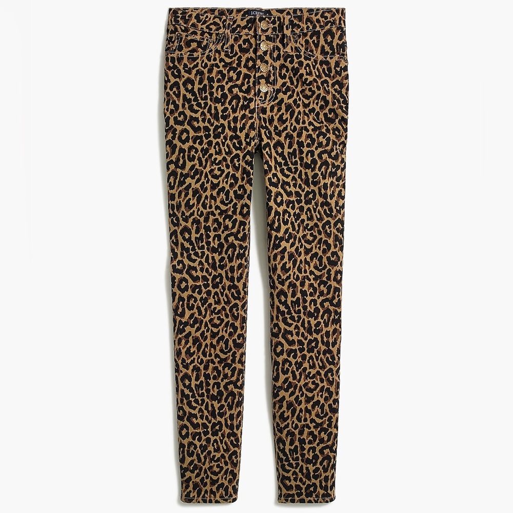 J. Crew factory 9 inch high rise skinny jean - leopard - 28 petite - Picture 2 of 6
